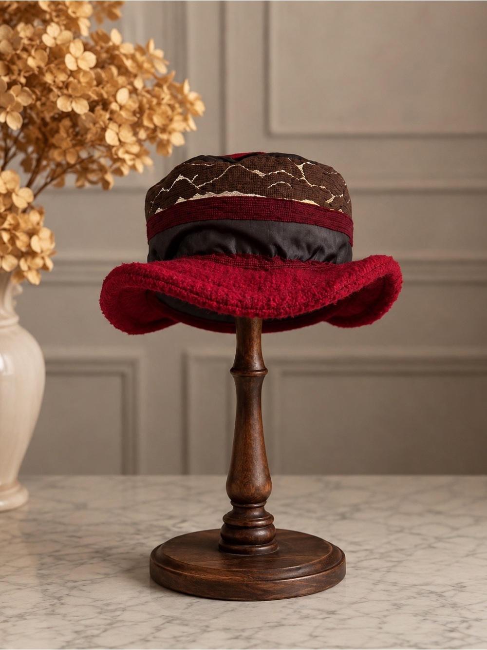 Jasmine Design Canada Mixed Media Wool Blend Cloche Hat